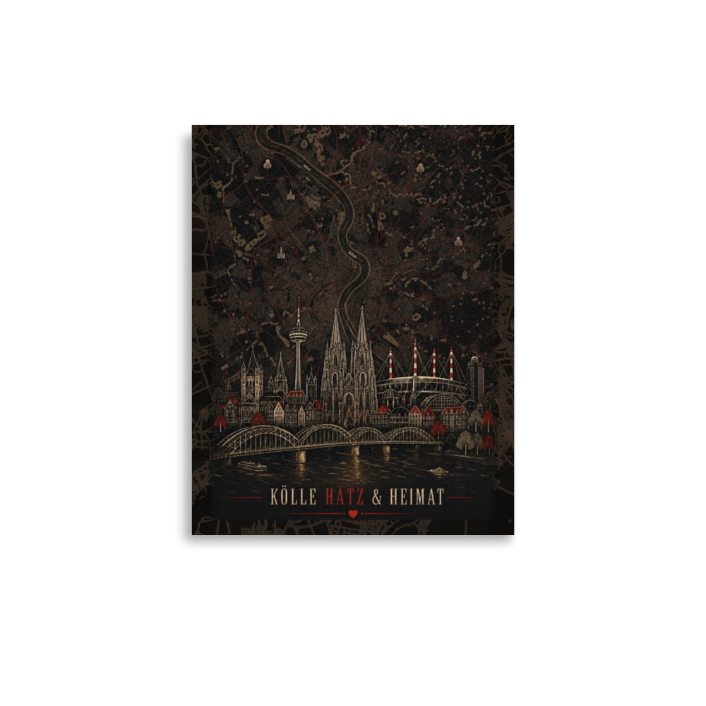 Kölle Hätz & Heimat Köln-Poster in Größe 11X14 – Vorderansicht