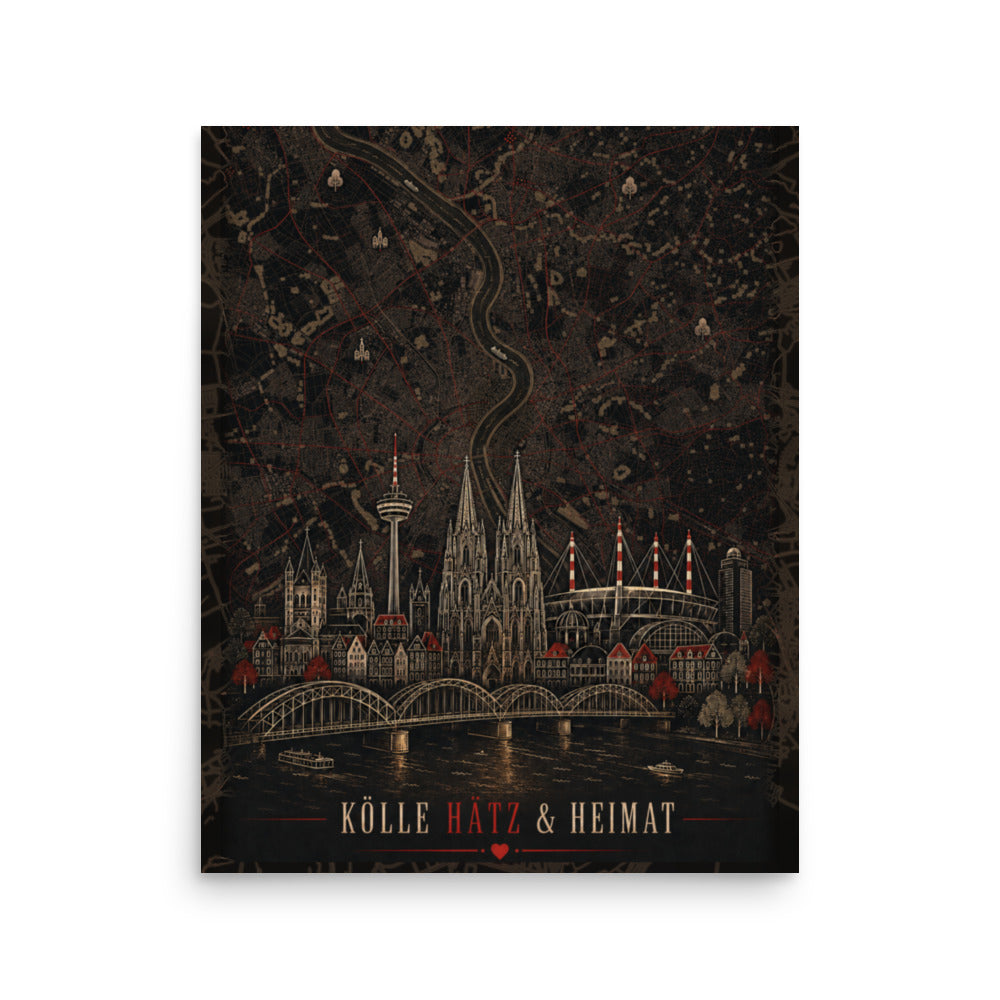Kölle Hätz & Heimat Köln-Poster in Größe 16X20 – Vorderansicht