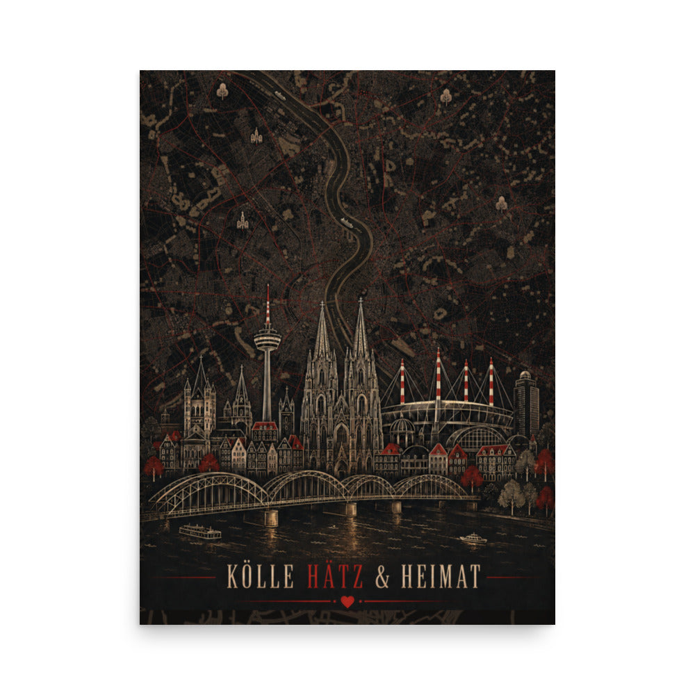 Kölle Hätz & Heimat Köln-Poster in Größe 18X24 – Vorderansicht