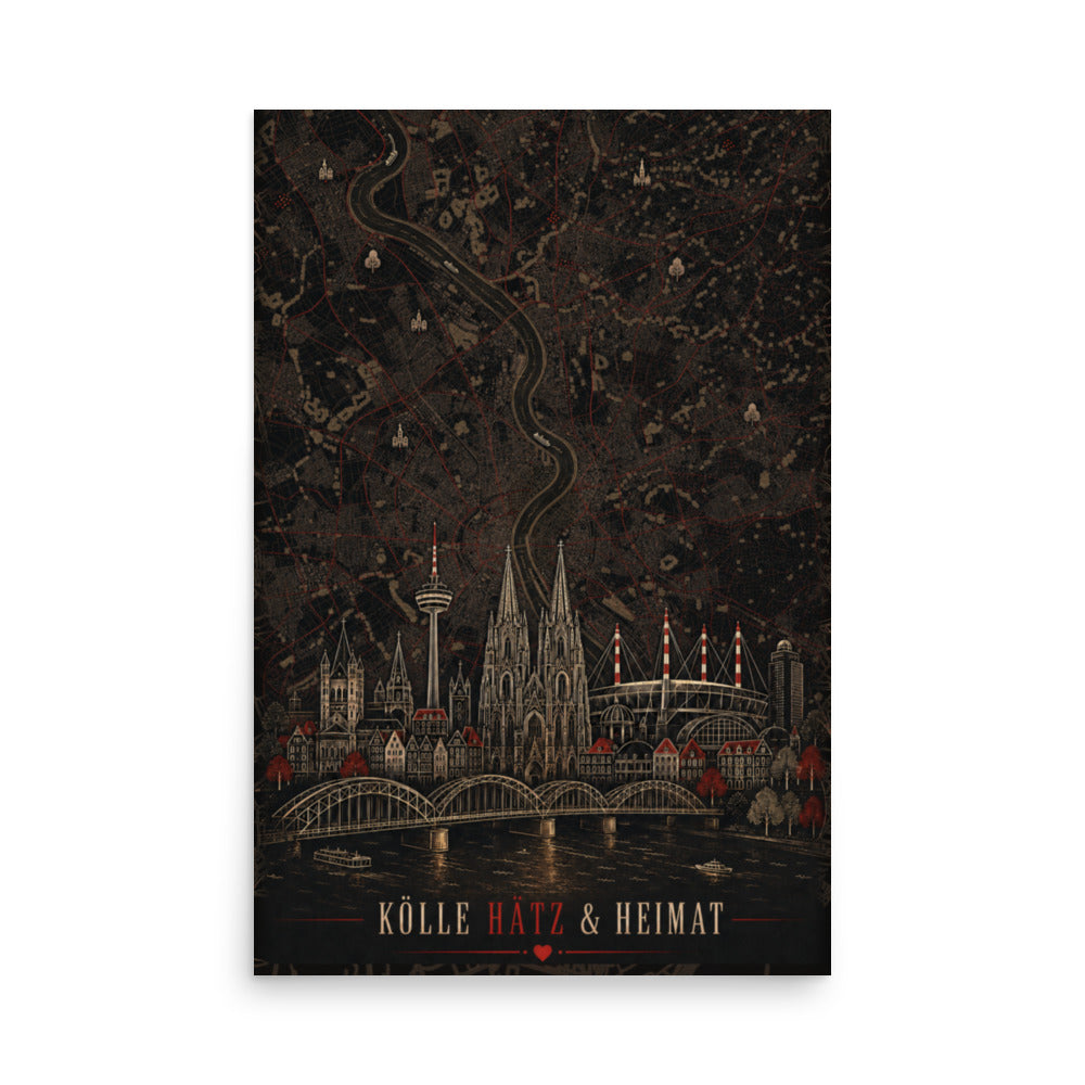 Kölle Hätz & Heimat Köln-Poster in Größe 24X36 – Vorderansicht