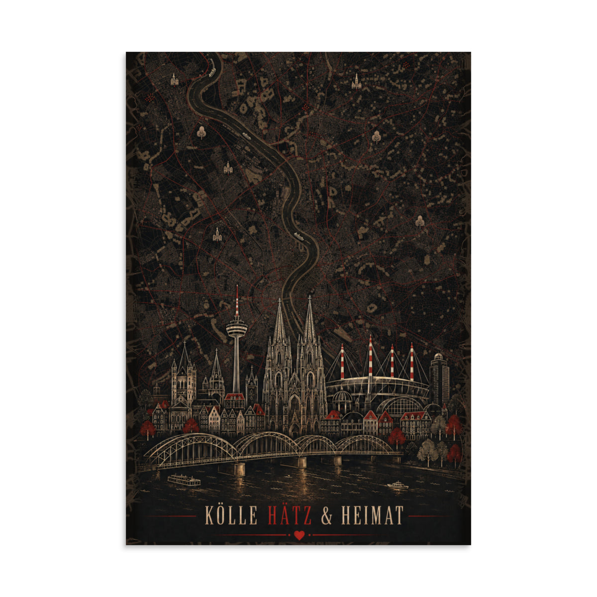 Kölle Hätz & Heimat Köln-Poster in Größe 28X40 – Vorderansicht
