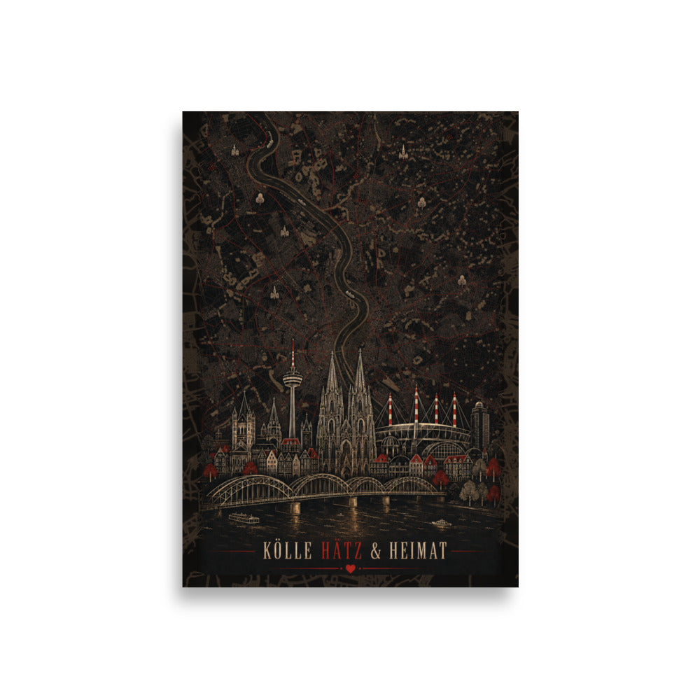Kölle Hätz & Heimat Köln-Poster in Größe A1 – Vorderansicht