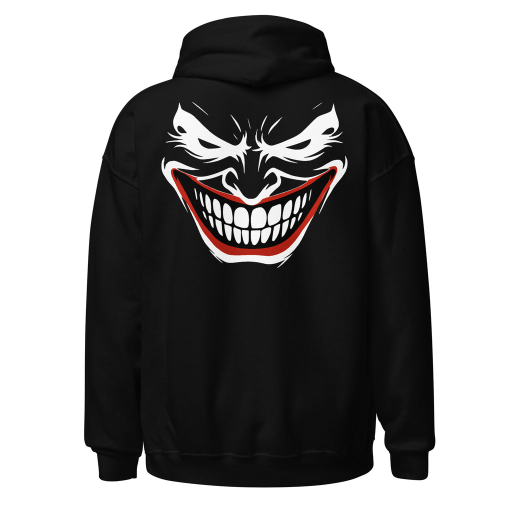 Schwarzer MCCCXII JOKER Hoodie von hinten mit großem Rückenmotiv