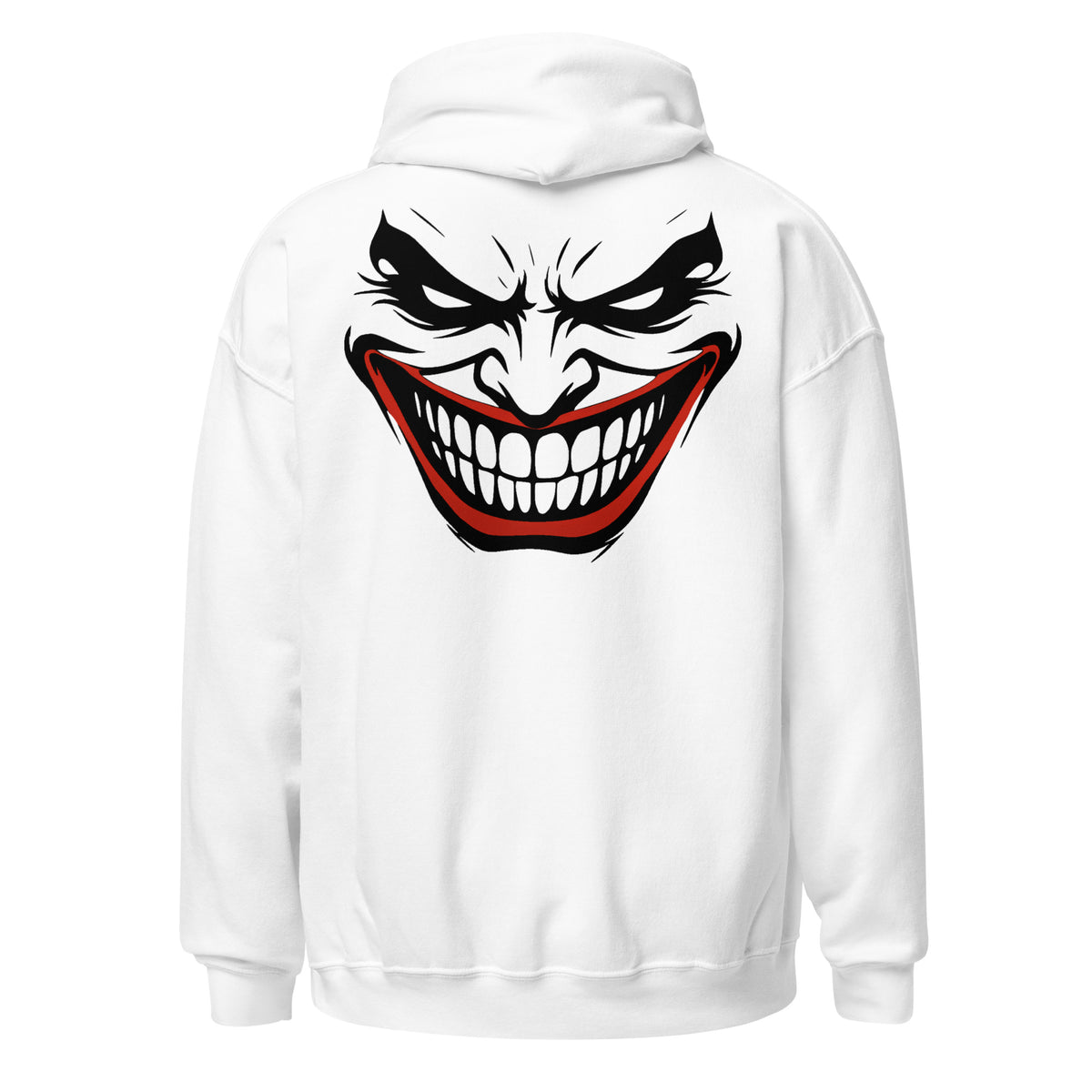 Weißer MCCCXII JOKER Hoodie von hinten mit großem Rückenmotiv