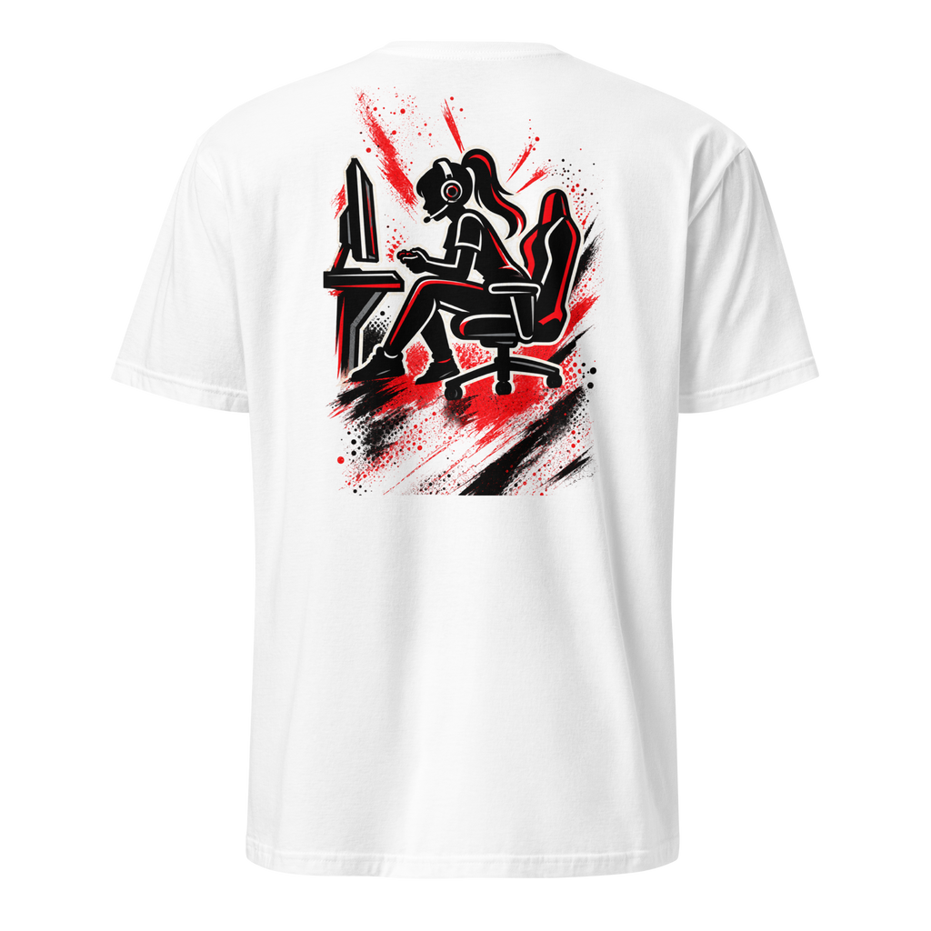Gamer Girl Mode T-Shirt in Weiß – Rückansicht