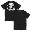NO LIGHT AT NIGHT T-Shirt in Schwarz – Vorder- und Rückansicht