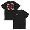 MCCCXII Laughing Goat T-Shirt in Schwarz – Vorder- und Rückansicht