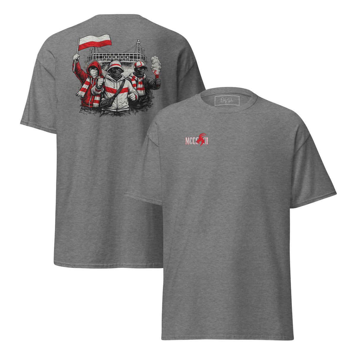 Köln Ultras T-Shirt in Graphit meliert – Vorder- und Rückansicht