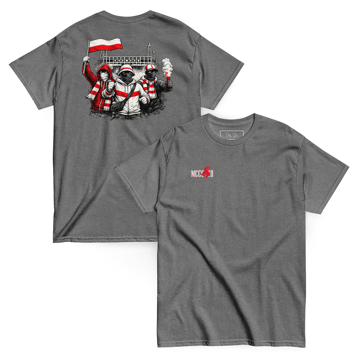 Köln Ultras T-Shirt in Graphit meliert – Vorder- und Rückansicht