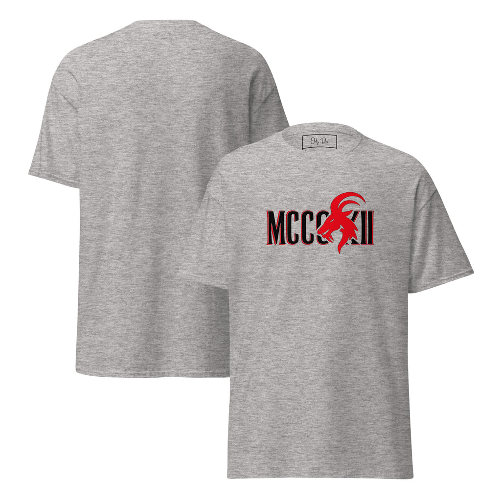 MCCCXII T-Shirt in Sportgrau – Vorder- und Rückansicht