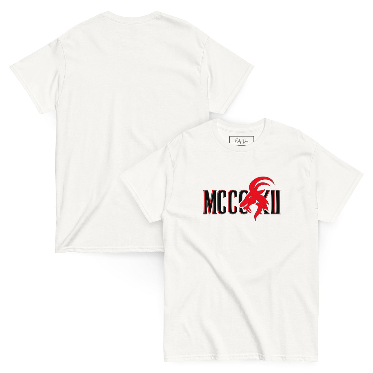 MCCCXII T-Shirt in Weiß – Vorder- und Rückansicht
