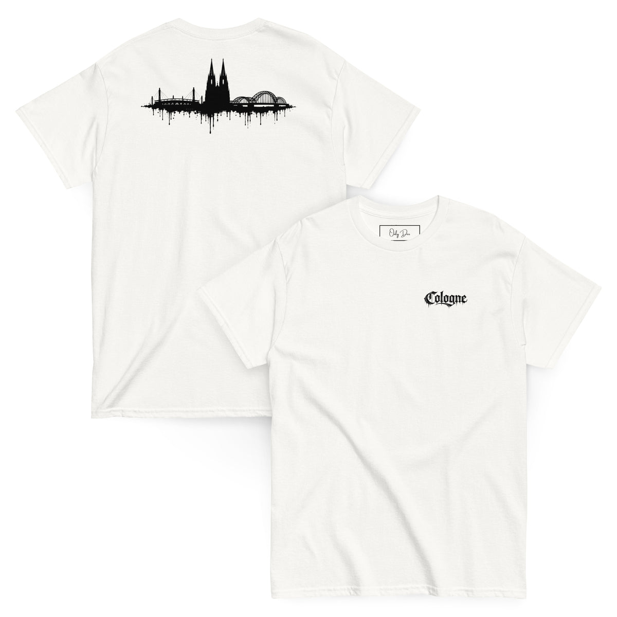KÖLLE VERLÄUFT T-Shirt in Weiß – Vorder- und Rückansicht