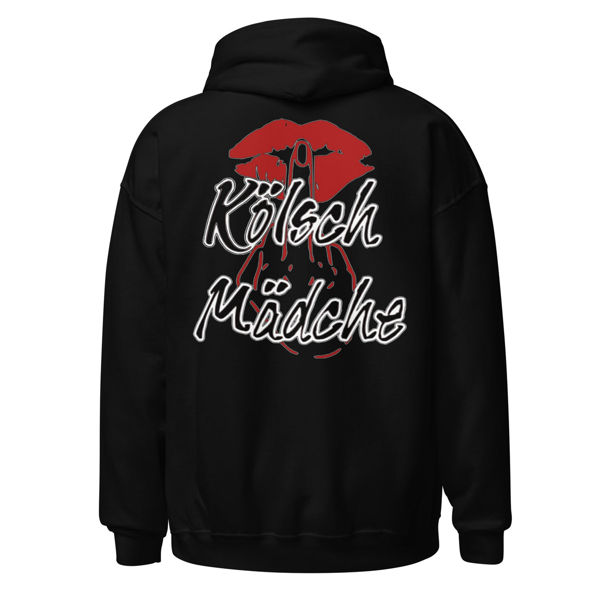 Kölsch Mädche Hoodie in Schwarz – Rückansicht