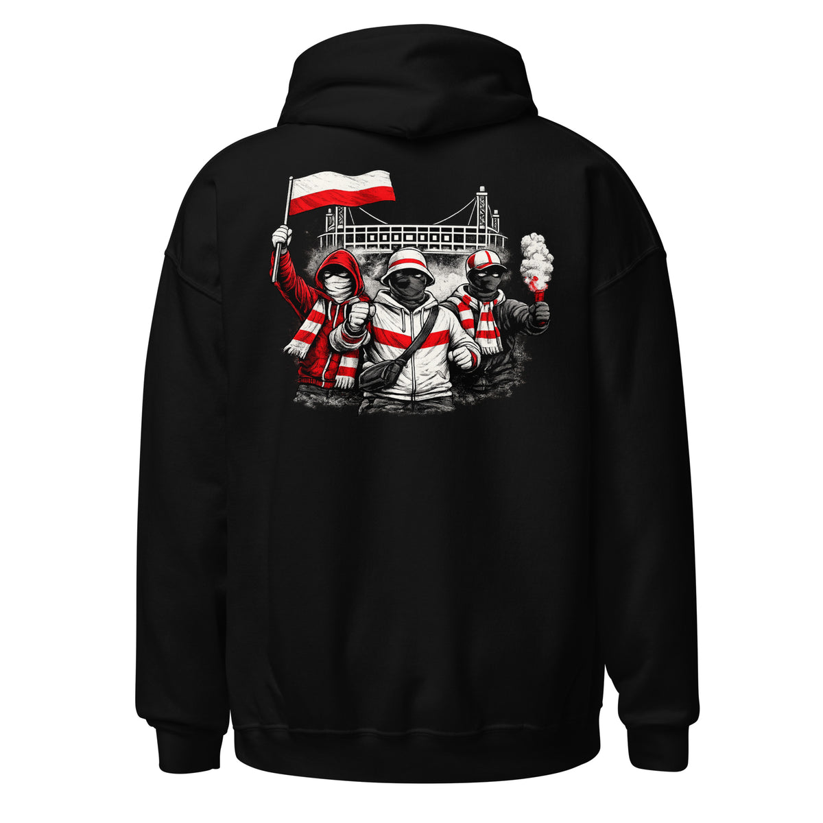 Köln Ultras Hoodie in Schwarz – Rückansicht