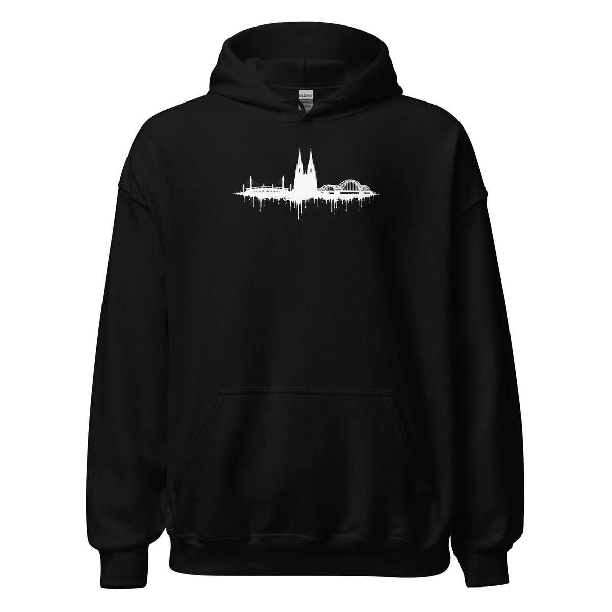 KÖLLE VERLÄUFT Hoodie in Schwarz – Vorderansicht
