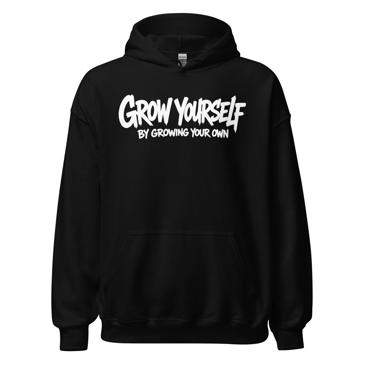 Grow Yourself Hoodie in Schwarz – Vorderansicht