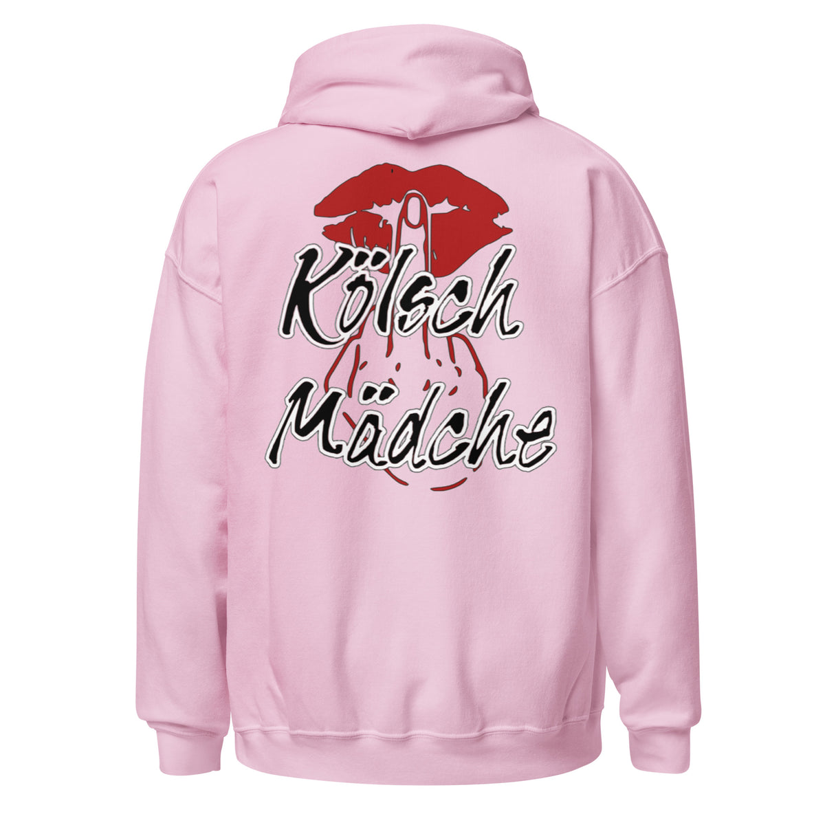 Kölsch Mädche Hoodie in Hellrosa – Rückansicht