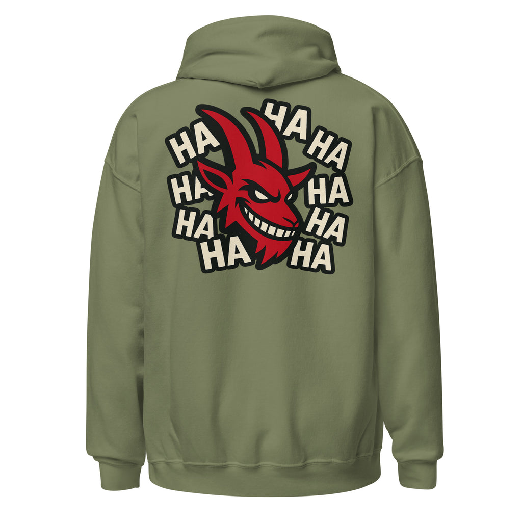 MCCCXII Laughing Goat Hoodie in Olivgrün – Rückansicht