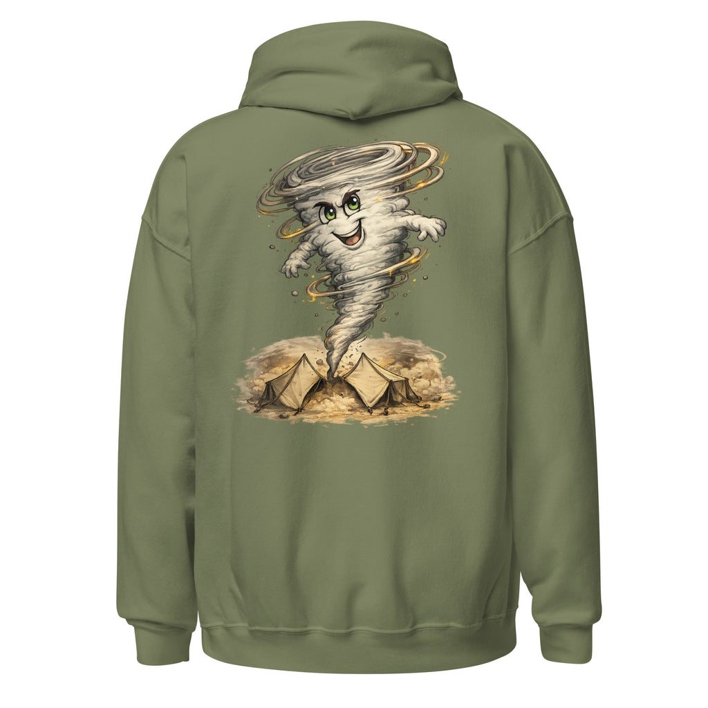 Play Fast or Stay Last Gaming Hoodie in Olivgrün – Rückansicht