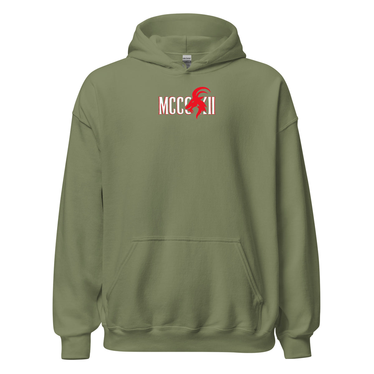 Köln Ultras Hoodie in Olivgrün – Vorderansicht