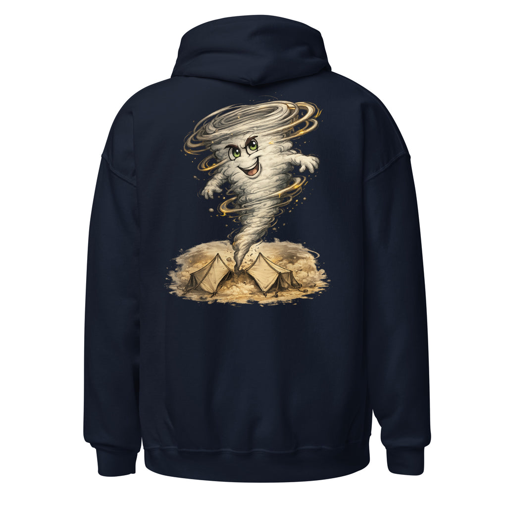Play Fast or Stay Last Gaming Hoodie in Dunkelblau – Rückansicht