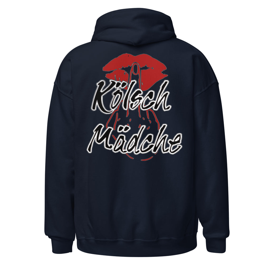 Kölsch Mädche Hoodie in Dunkelblau – Rückansicht