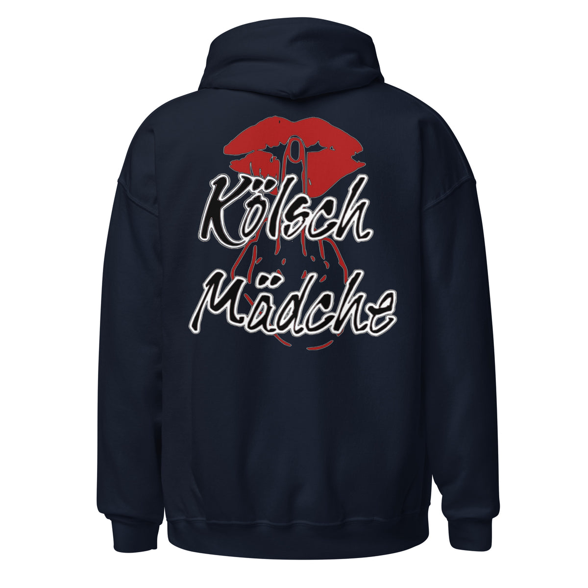 Kölsch Mädche Hoodie in Dunkelblau – Rückansicht