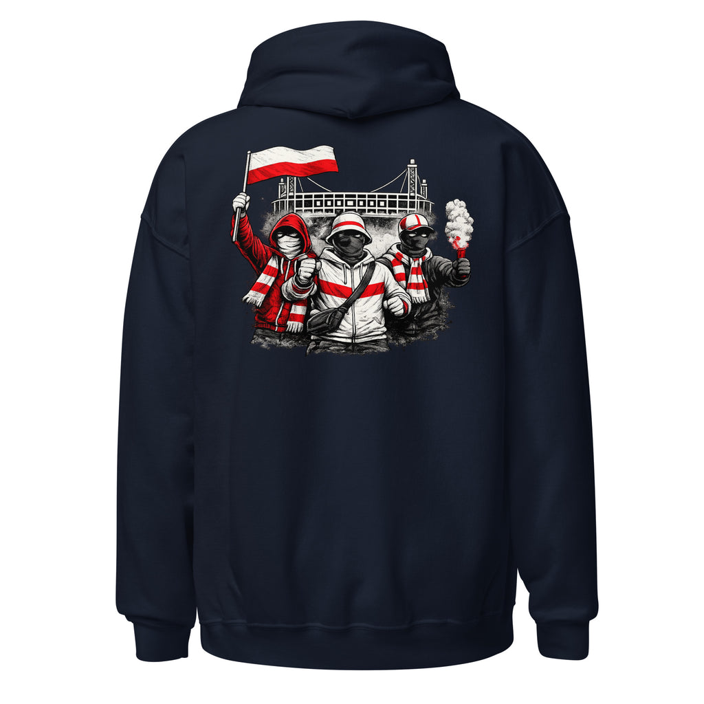 Köln Ultras Hoodie in Dunkelblau – Rückansicht