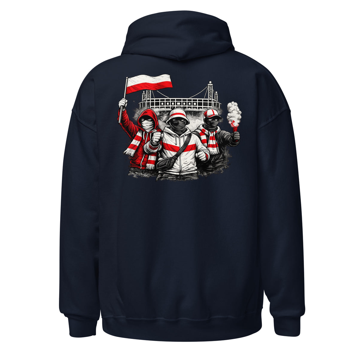 Köln Ultras Hoodie in Dunkelblau – Rückansicht