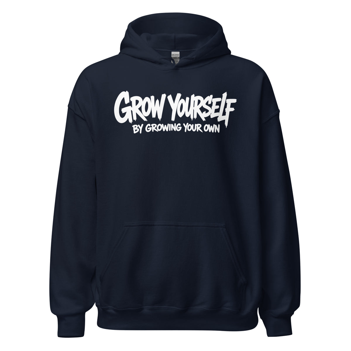 Grow Yourself Hoodie in Dunkelblau – Vorderansicht