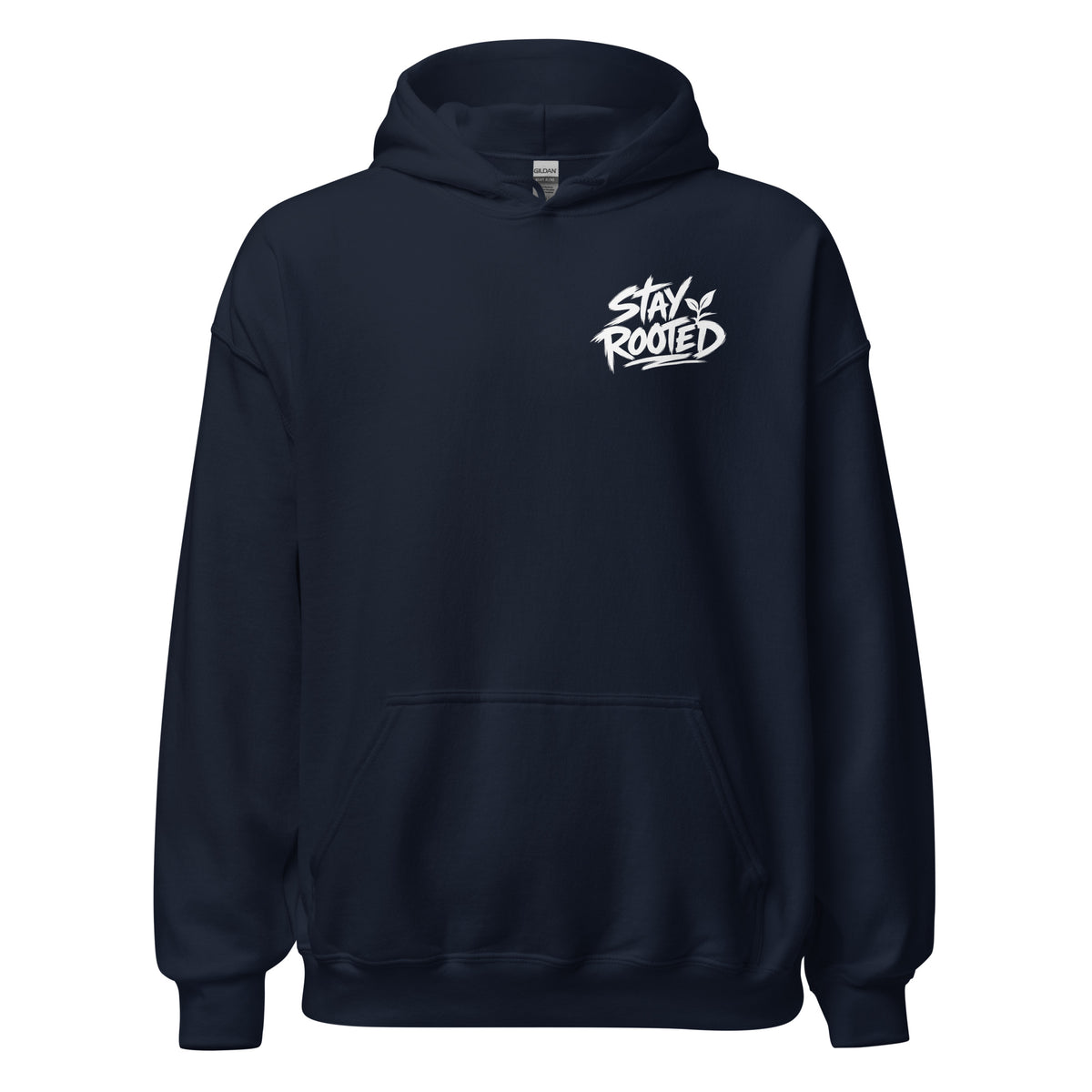 Stay Rooted Hoodie in Dunkelblau – Vorderansicht
