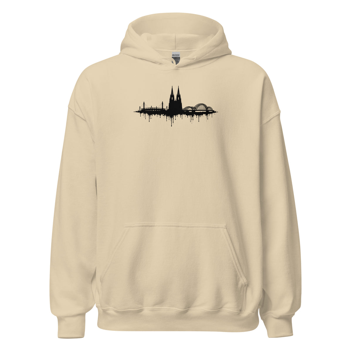 KÖLLE VERLÄUFT Hoodie in Sand – Vorderansicht