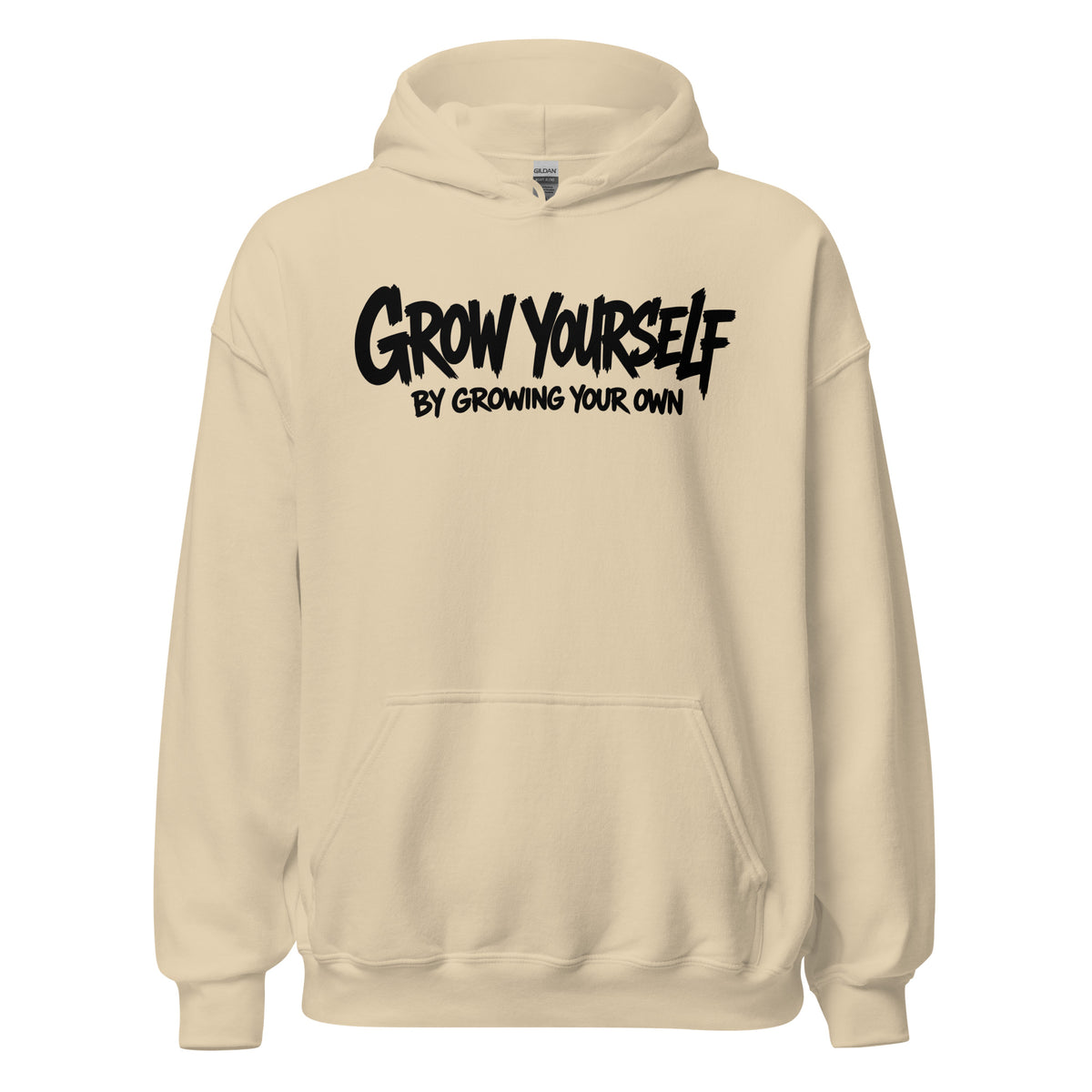 Grow Yourself Hoodie in Sand – Vorderansicht
