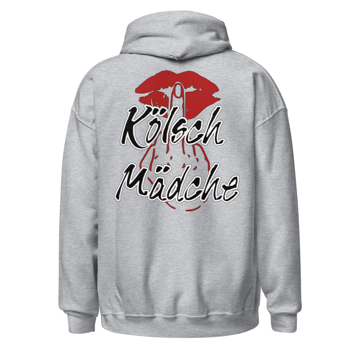Kölsch Mädche Hoodie in Sportgrau – Rückansicht