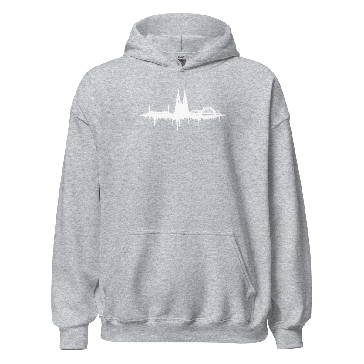 KÖLLE VERLÄUFT Hoodie in Sportgrau – Vorderansicht