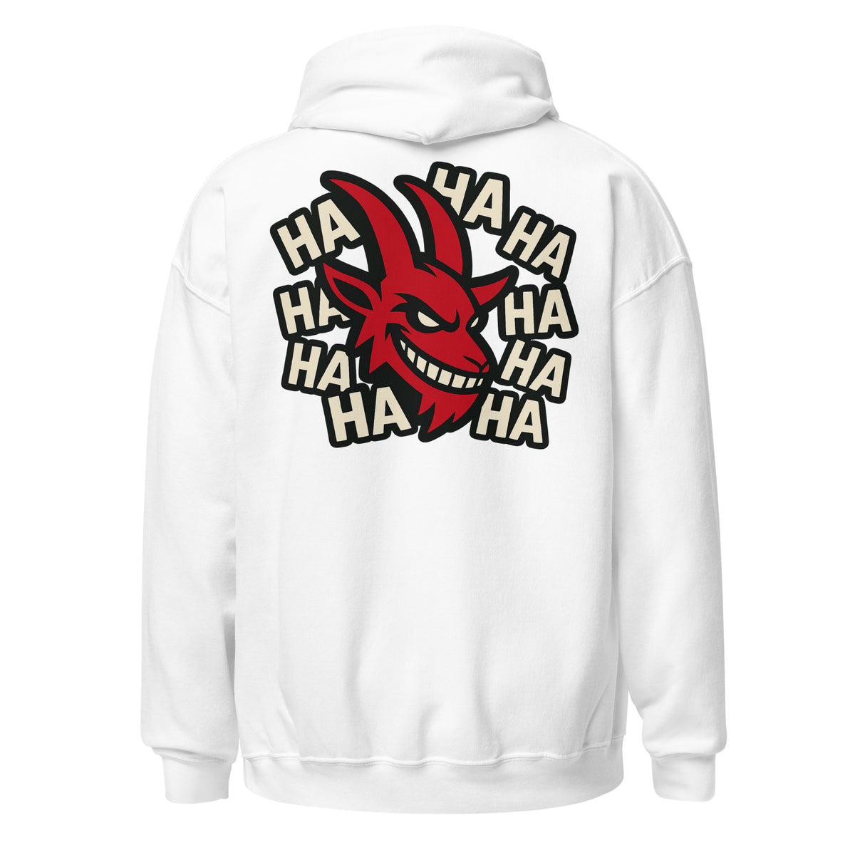 MCCCXII Laughing Goat Hoodie in Weiß – Rückansicht