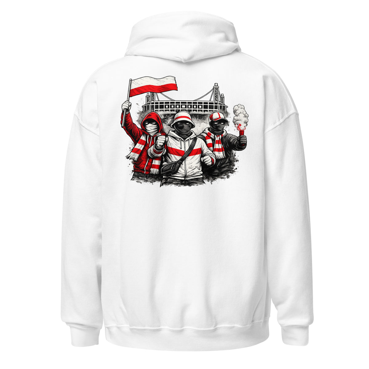 Köln Ultras Hoodie in Weiß – Rückansicht