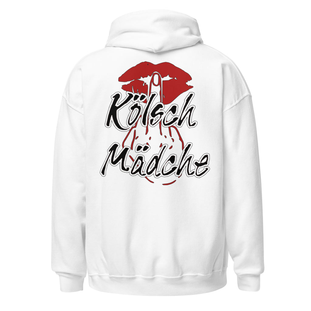 Kölsch Mädche Hoodie in Weiß – Rückansicht