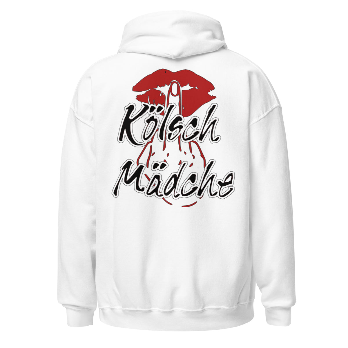 Kölsch Mädche Hoodie in Weiß – Rückansicht