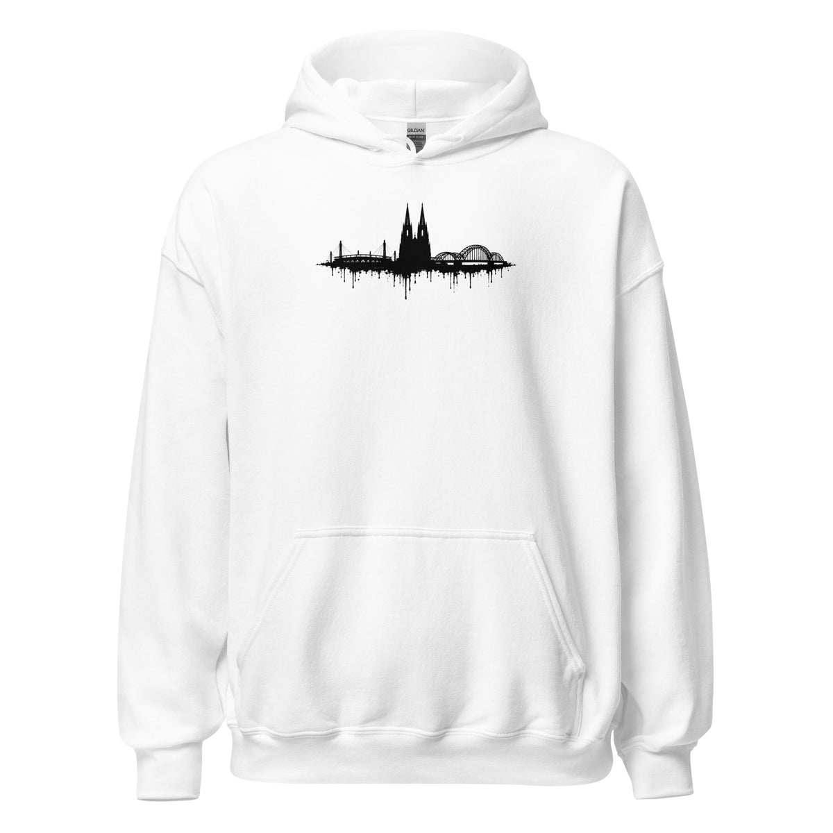 KÖLLE VERLÄUFT Hoodie in Weiß – Vorderansicht