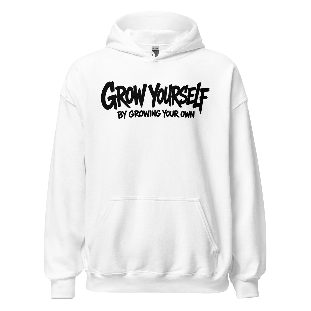 Grow Yourself Hoodie in Weiß – Vorderansicht