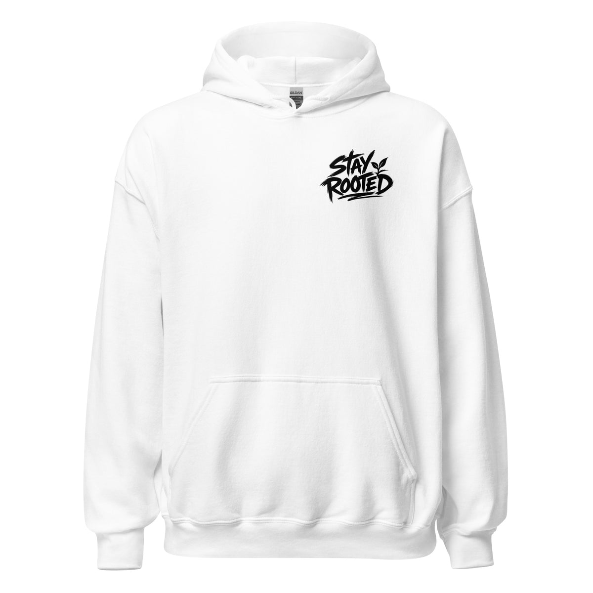 Stay Rooted Hoodie in Weiß – Vorderansicht