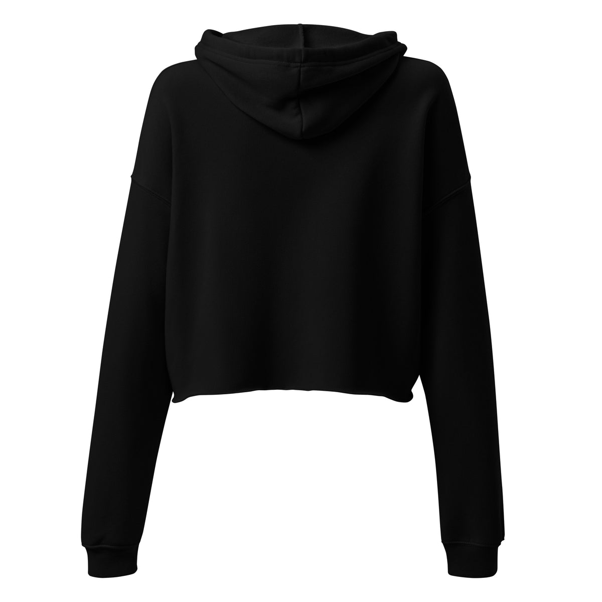 Kölsch Mädche Cropped Hoodie in Schwarz – Rückansicht