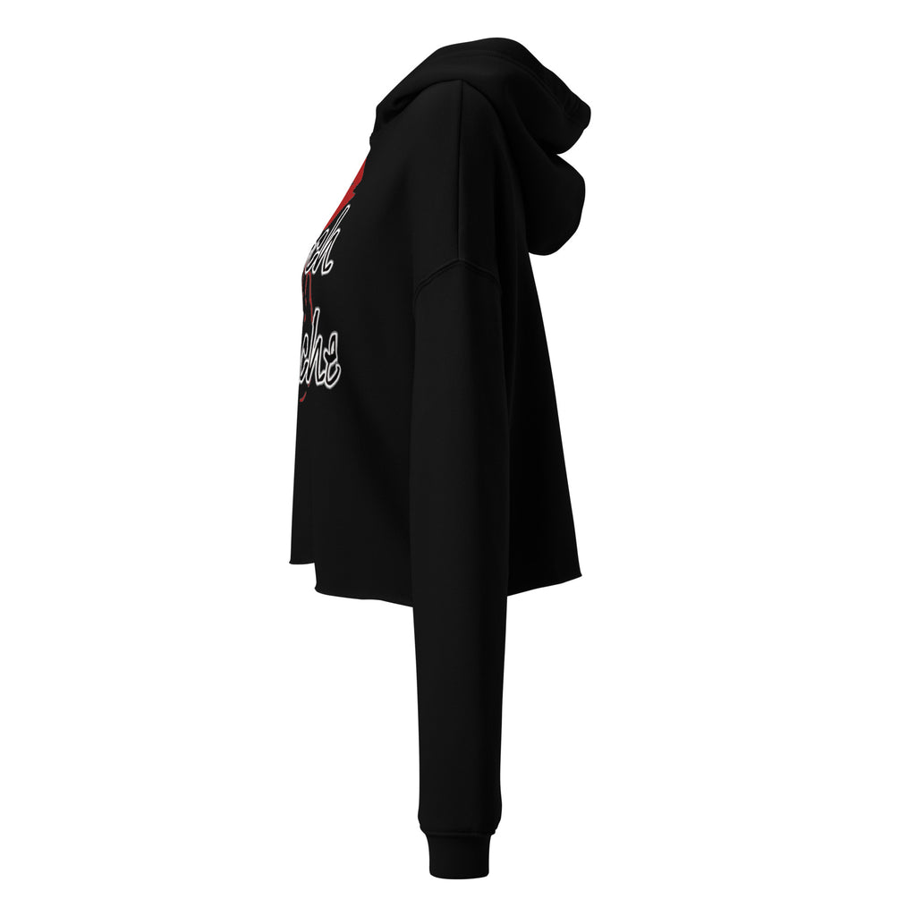Kölsch Mädche Cropped Hoodie in Schwarz – linke Seitenansicht