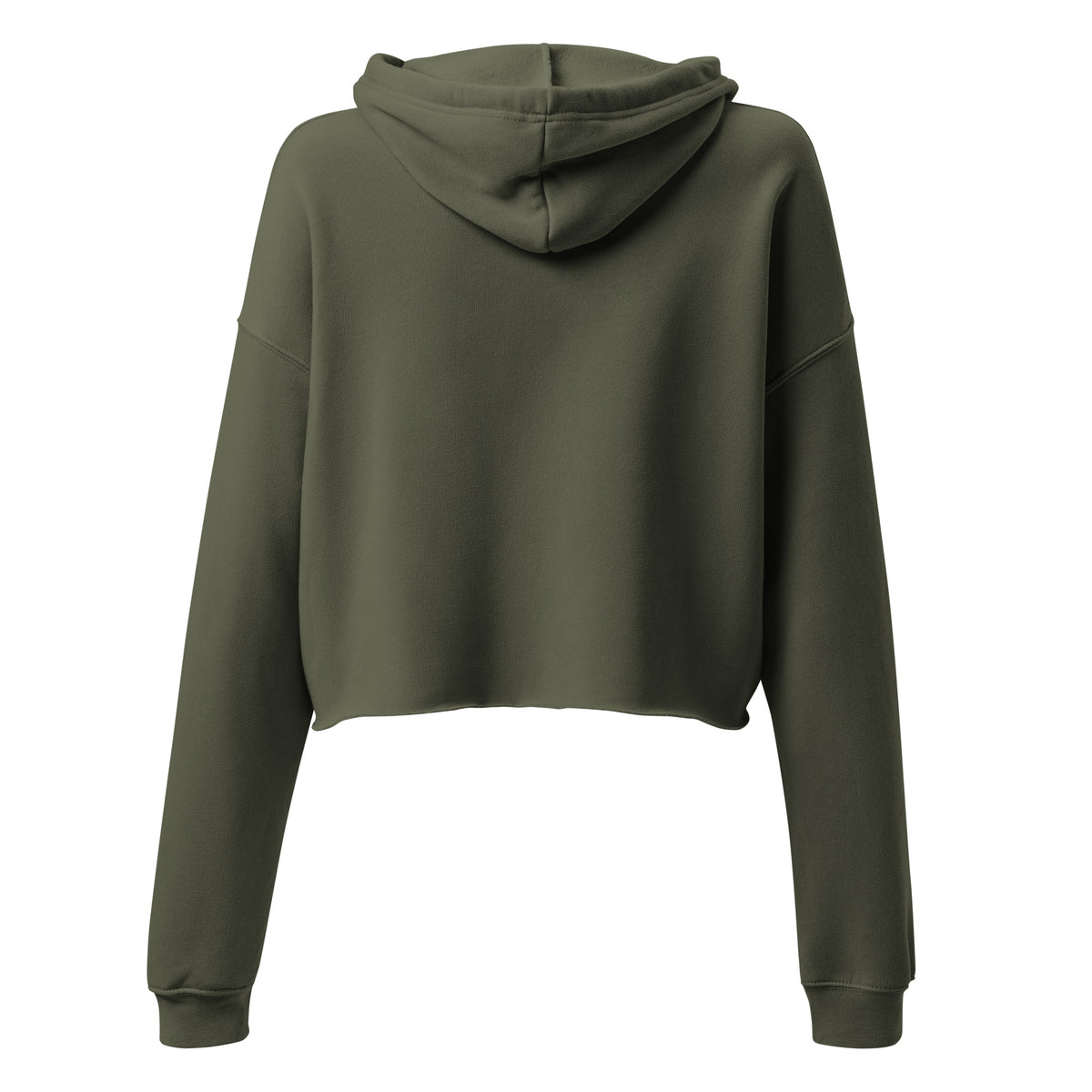 Kölsch Mädche Cropped Hoodie in Olivgrün – Rückansicht