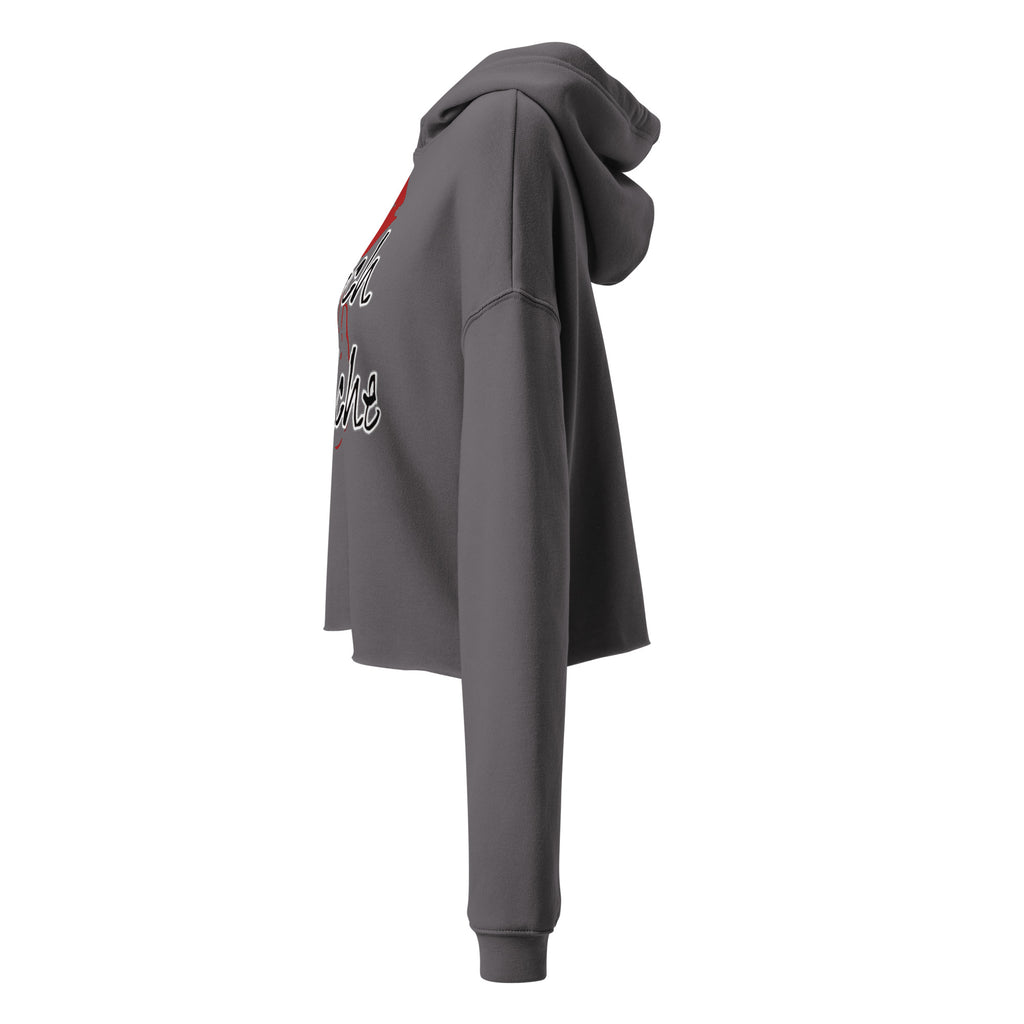 Kölsch Mädche Cropped Hoodie in Sturmgrau – linke Seitenansicht