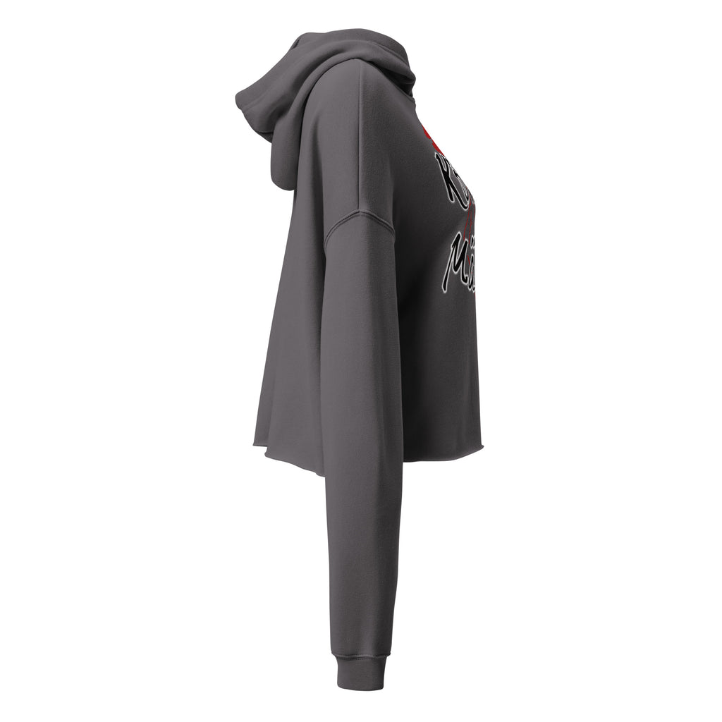 Kölsch Mädche Cropped Hoodie in Sturmgrau – rechte Seitenansicht