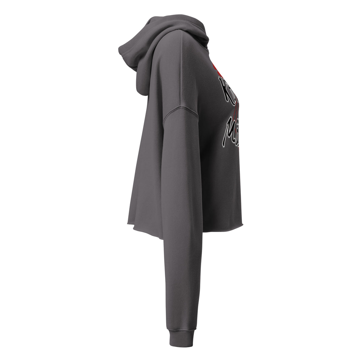Kölsch Mädche Cropped Hoodie in Sturmgrau – rechte Seitenansicht